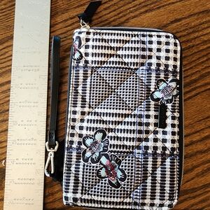 Vera Bradley Black and White Floral Phone Wristlet